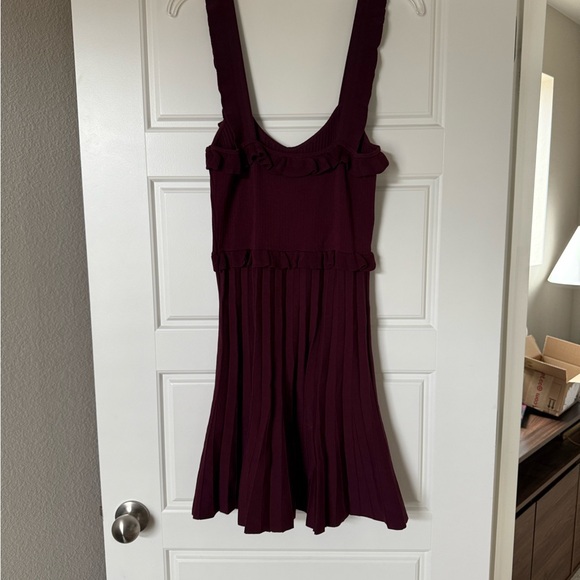 Zara Women’s Knit Pleated Ruffle Plum Dress - Picture 14 of 15